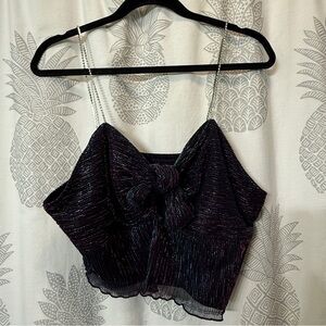 SHEIN Black Glitter Crop Top